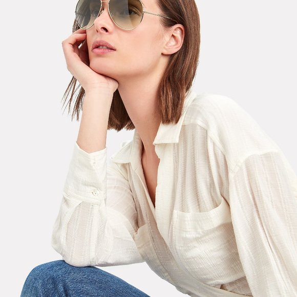 New Oliver People Sayer Metal Aviator Sunglasses